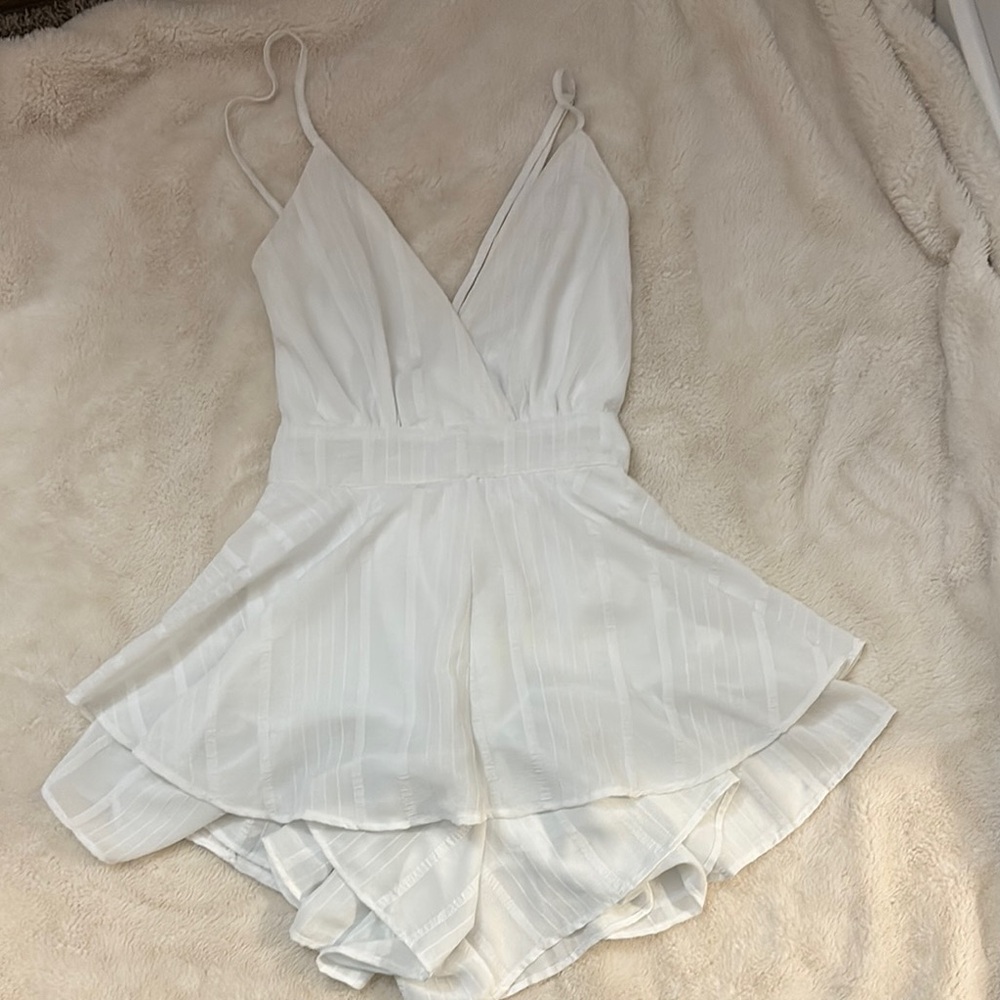 Elegant White Layered Romper